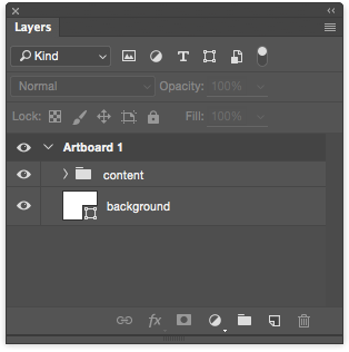 Background layer in PSD artboard